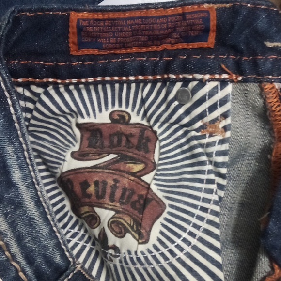 Rock Revival Women's 26 Bootcut Jeri Faux Leather Flap Pockets Distressed NWT - Picture 8 of 13